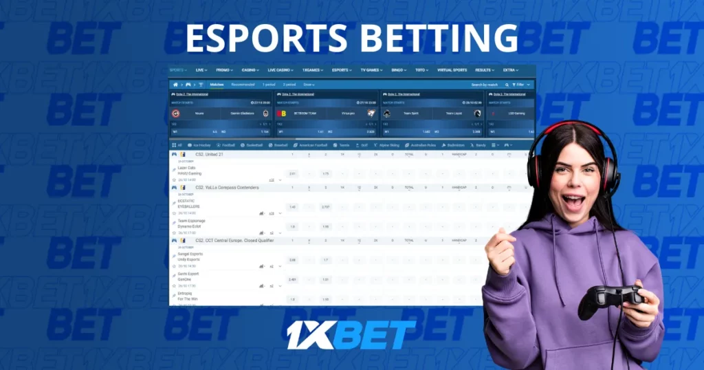 Esports betting at 1xBet Indonesia